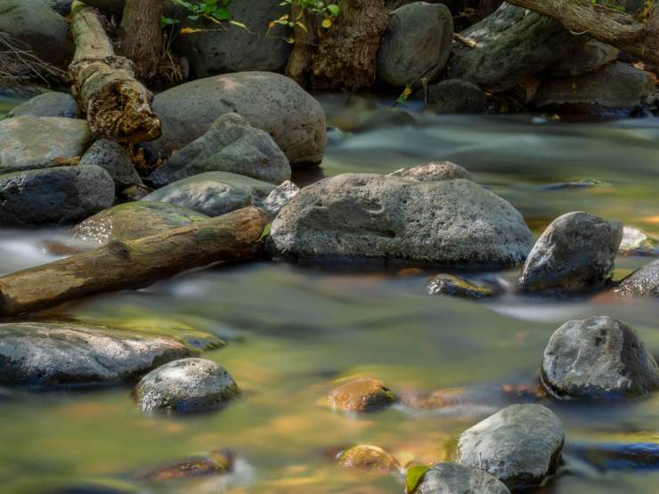 ND filter used to slow down the water in the stream photo